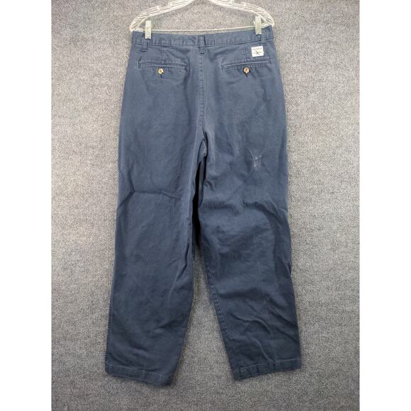 Mens Eddie Bauer Relaxed Fit Chino Pants Size 34x30 Blue 100% Cotton - Picture 3 of 13